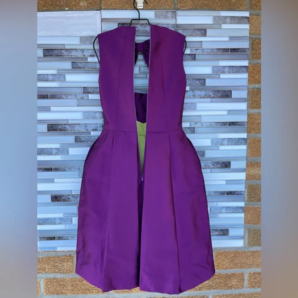 Dsquared2 purple Silk Bow Neckline Balloon Hem Dress S/40 - Picture 8 of 13